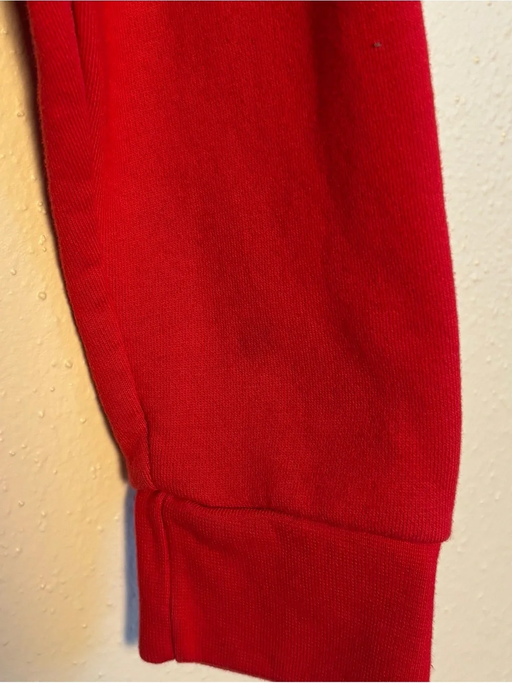 adidas XS Red Crewneck Sweatshirt with White Shoulder Stripes